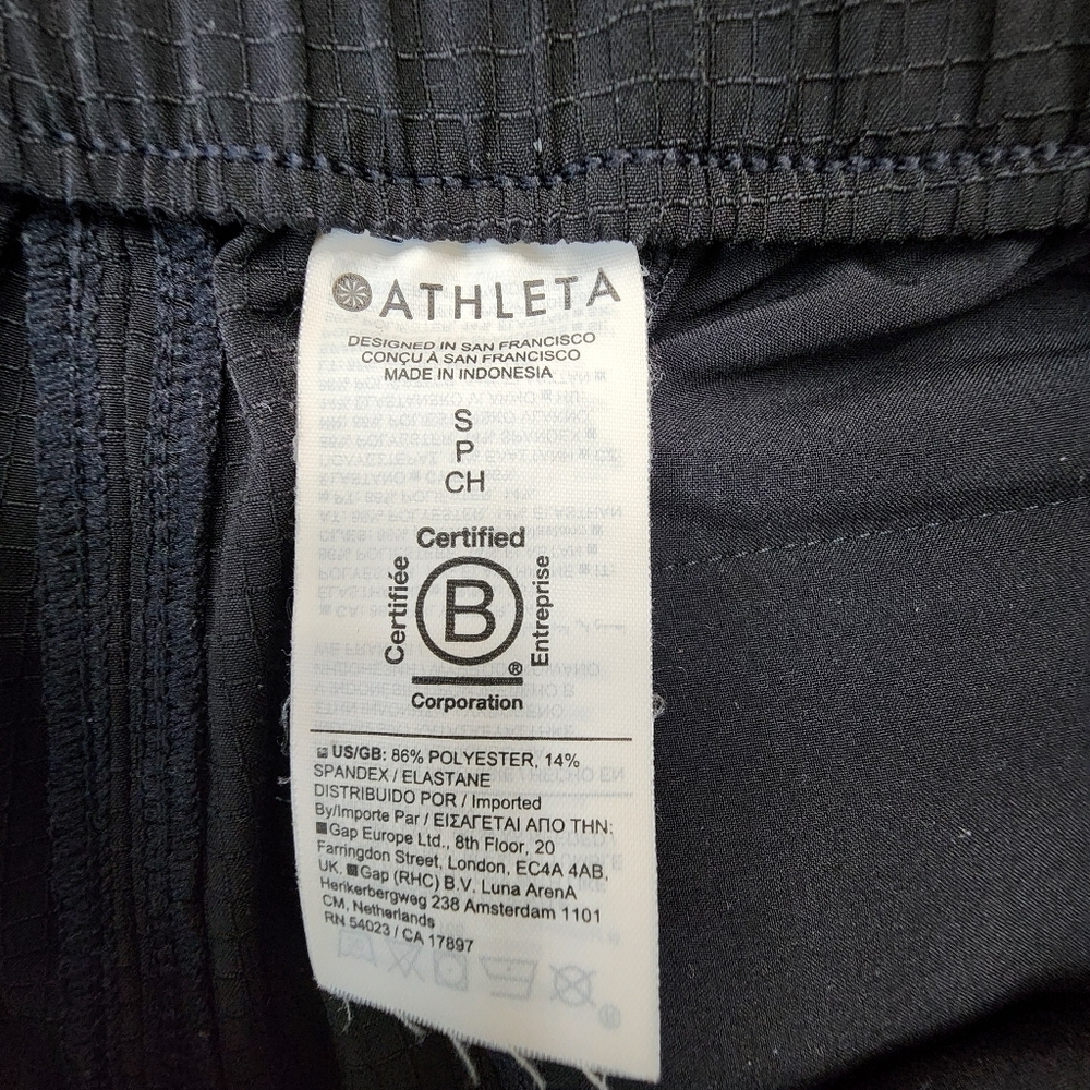 Athleta Black Cargo Jogger Pants Black Elastic draw string Leg Cuffs Size S - Picture 9 of 9